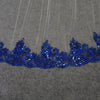 BV138 Wedding Veil Royal Blue sequin Lace