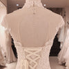 HW293 Real Pictures High Neck pearl beaded Mermaid Wedding Gown