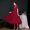 BH237 High neck A-line Tea length Occasion Dresses (2 Colors)