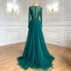 LG439 Luxurious Green beaded mermaid Evening Gown