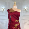 LG483 High quality Satin High Split Evening Gown with overskirt