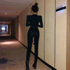 TP38 Rock punk elastic Hollow Out Skinny Pant