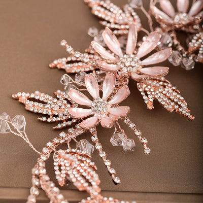 BJ408 Rose Gold Bridal Hair Jewelry