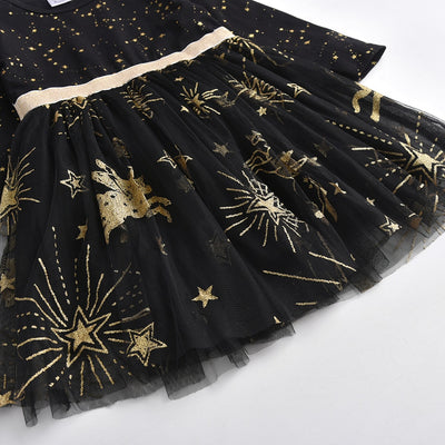 FG340 Star sequined Girl Dresses(18M-8 Yrs)