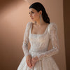 HW382 Classy Long Sleeve sequin Wedding Gown