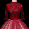CG170 Short Sleeve High Neck Ball Gown