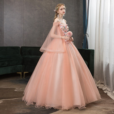CG165 Off the shoulder Blush Pink Ball Gown