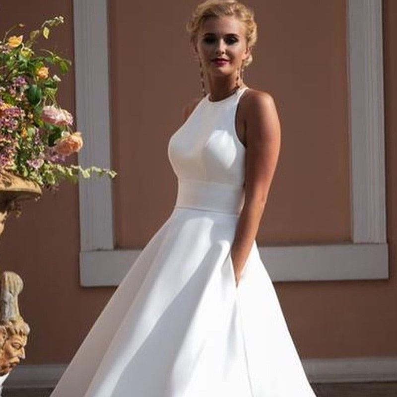 Short Wedding Dress with Pockets