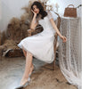 SS141 White High Collar Short Wedding Dress