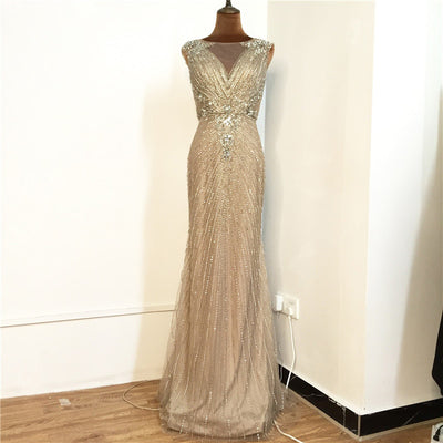 LG378 Real Pictures : Luxury diamond beaded Evening Gowns ( 2 Colors)