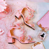 BS129 Sweet Pink butterfly Wedding Shoes