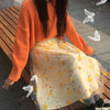 CK57 Yellow 3D Floral Skirt