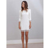 SS184 Simple 3/4 sleeves Short wedding dress