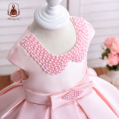 FG366 Party Dress for girls (Pink/White )