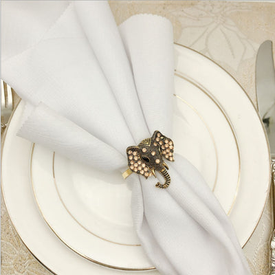 DIY328 : 12pcs/lot Diamond elephant napkin ring