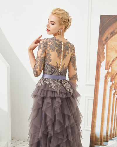 LG419 Half sleeve ruffle Mother of the bride Dress