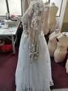 CW441 Deep V Neck Backless 3D Floral Lace Beach Bridal Gown