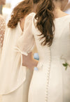 CW738 Simple Square Neck puff sleeve Wedding Dress