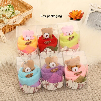 DIY534 : 10pcs Wedding souvenirs bear cupcake towels face
