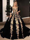 CG252 Gold embroidered Prom Ball Gowns ( Custom Colors )