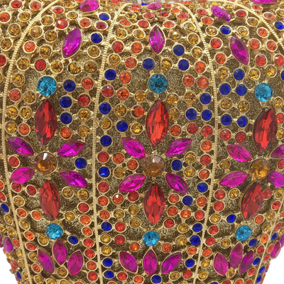 Cb274 Multicoloured Crown Shape Crystal Clutch Purses
