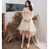 PP403 Champagne Tulle High Low Prom Dresses