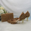 BS205 Coffee color Lace Flower Wedding Shoes & Bags