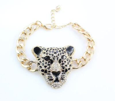 BJ415 Leopard Head Crystal Jewelry Sets