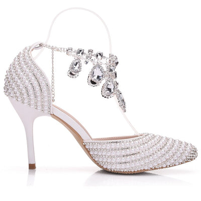 BS277 Luxury Wedding heels Rhinestone & Pearls