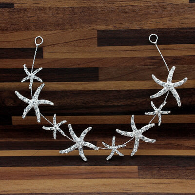 BJ18 Sparkly Crystal  Starfish Hair Jewelry