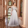LG398 Real Pictures Pageant Gown Full sleeves beaded A-line