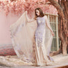 LG393 Real Pictures Evening Gown O-Neck Tulle With Cloak