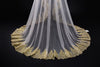 BV135 Gold Lace Edge Bridal Veils