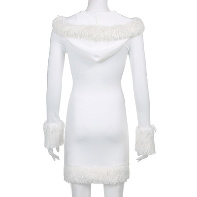 MX264 Hoody fur Mini dresses ( 3 Colors )
