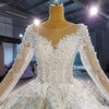 HW376 Real Sample pictures luxurious Ivory beaded Wedding Gowns