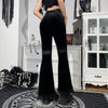 TP42  High Waist Velvet lace Flare Pants