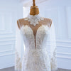 HW294 Real pictures high neck mermaid wedding dress with removable Skirt