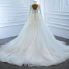 HW282 Real Photo Hight neck beading Bridal Gown with overskirt