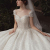 HW378 Haute Couture sweetheart beaded Bridal Gowns+Matching Veil