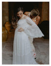 CW428 Plus size Flare sleeves Garden Wedding dress for Pre-wedding Photoshoot