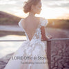 CW637 : 3D flowers Beach Wedding dress for Pre-wedding photoshoot