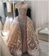 CG188 High neck Mermaid Wedding Dress With Detachable skirt