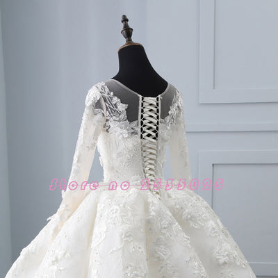 HW462 Real pictures Luxury 3D flower Wedding Gowns