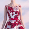 BH250 Floral  Burgundy Bridesmaid Dress