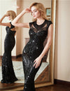 PP441 Real pictures Black Sequin Mermaid Evening Dress