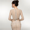 LG411 Real Photo V Neck Crystal Beaded Evening Gown
