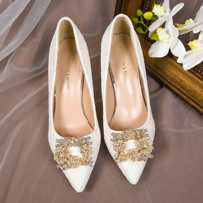 BS137 : 2 Styles Bridal Shoes (White/Pink)