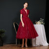 BH237 High neck A-line Tea length Occasion Dresses (2 Colors)