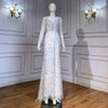 HW366 Luxurious long sleeve beading sequined mermaid Bridal Gown