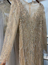 LG443 Luxurious nude bedded feather mermaid Evening Gowns